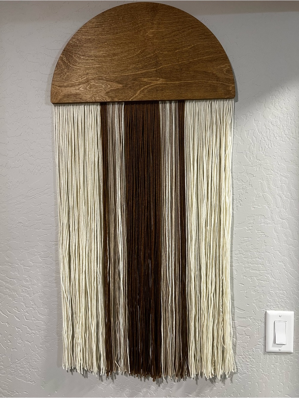 Handcrafted Cream and Brown Tassel Wall Hanging
